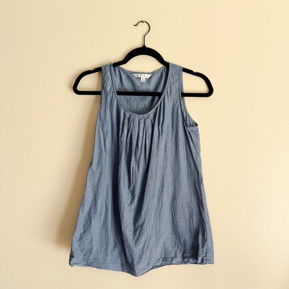 Cabi Chamray Blue Pleat Front Sleeveless Tank Top - Small - Picture 6 of 6